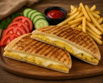 Peynirli Omletli Bazlama Tost